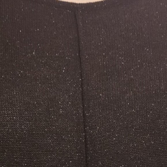 Black Metallic Silver Short Sleeve Knit Sweater XS - Picture 2 of 6